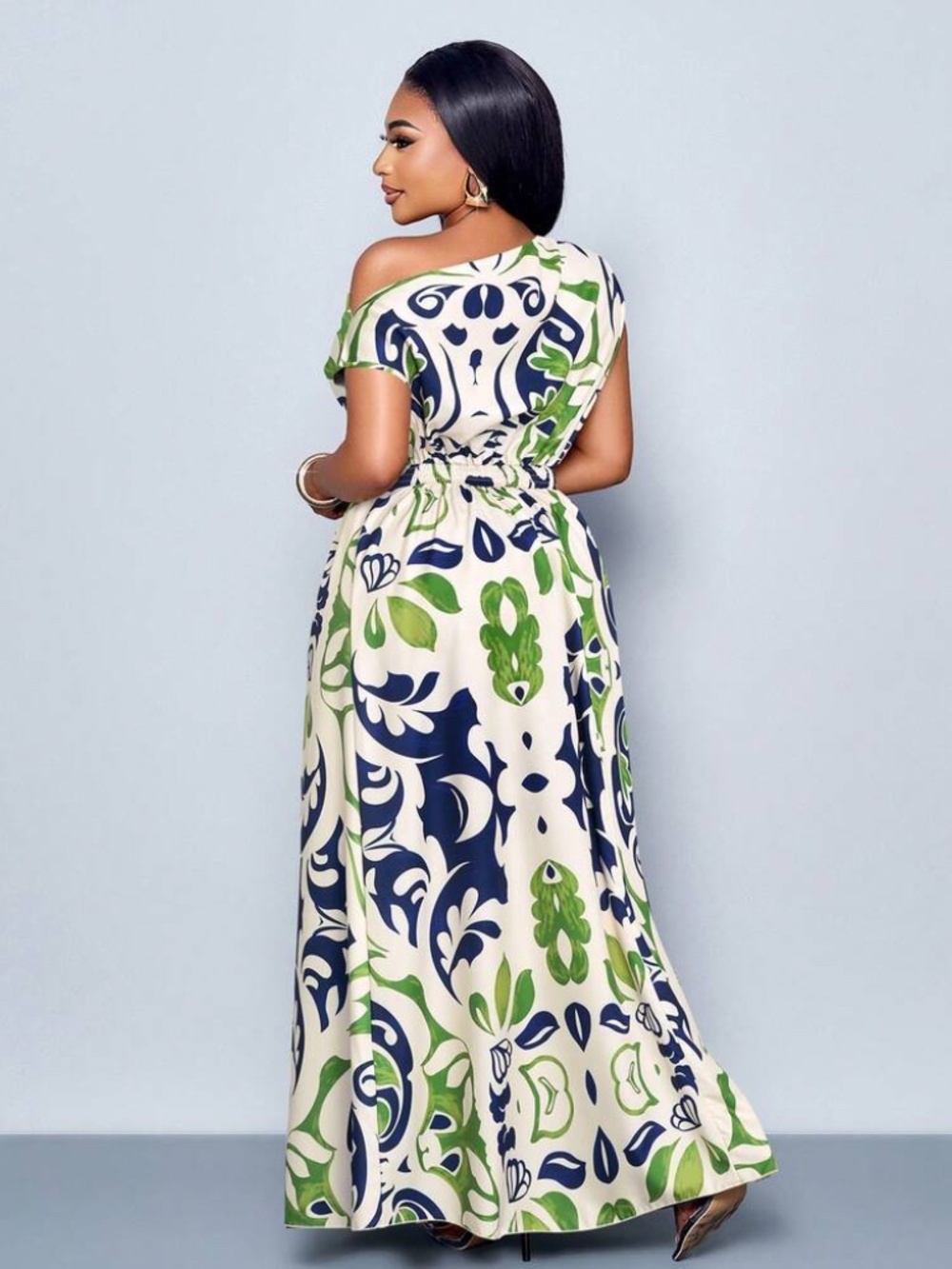 Shein BOHO Off Shoulder Maxi Dress Size 2X - Picture 2 of 4